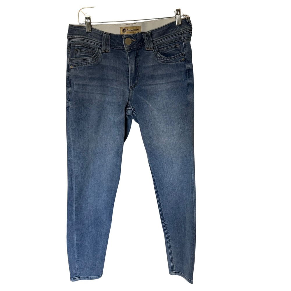 Democracy Ab Solution Skinny Jeans Women 8 Blue Good Elastic Waist Mid Rise